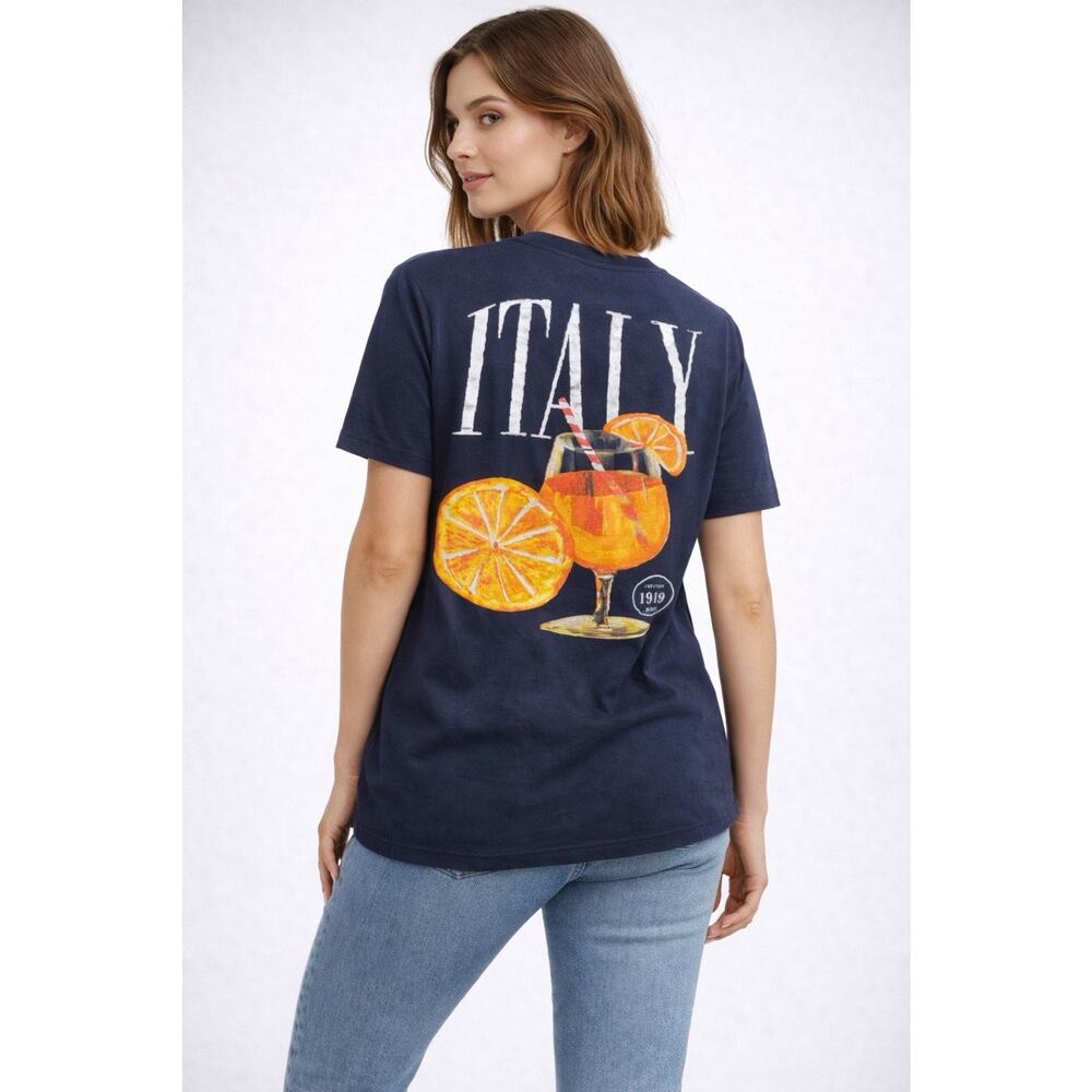 Italy Spritz Veneziano Aperol Cocktail Graphic T -shirt - Black sz small